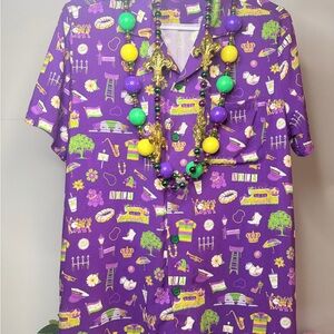 Mardi Gras Purple Graphic women Shirt